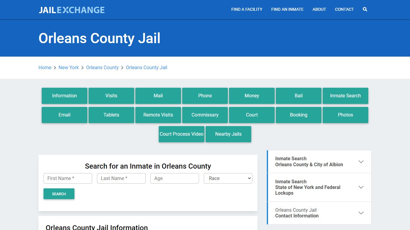 Orleans County Jail Roster Lookup, NY, Inmate Search