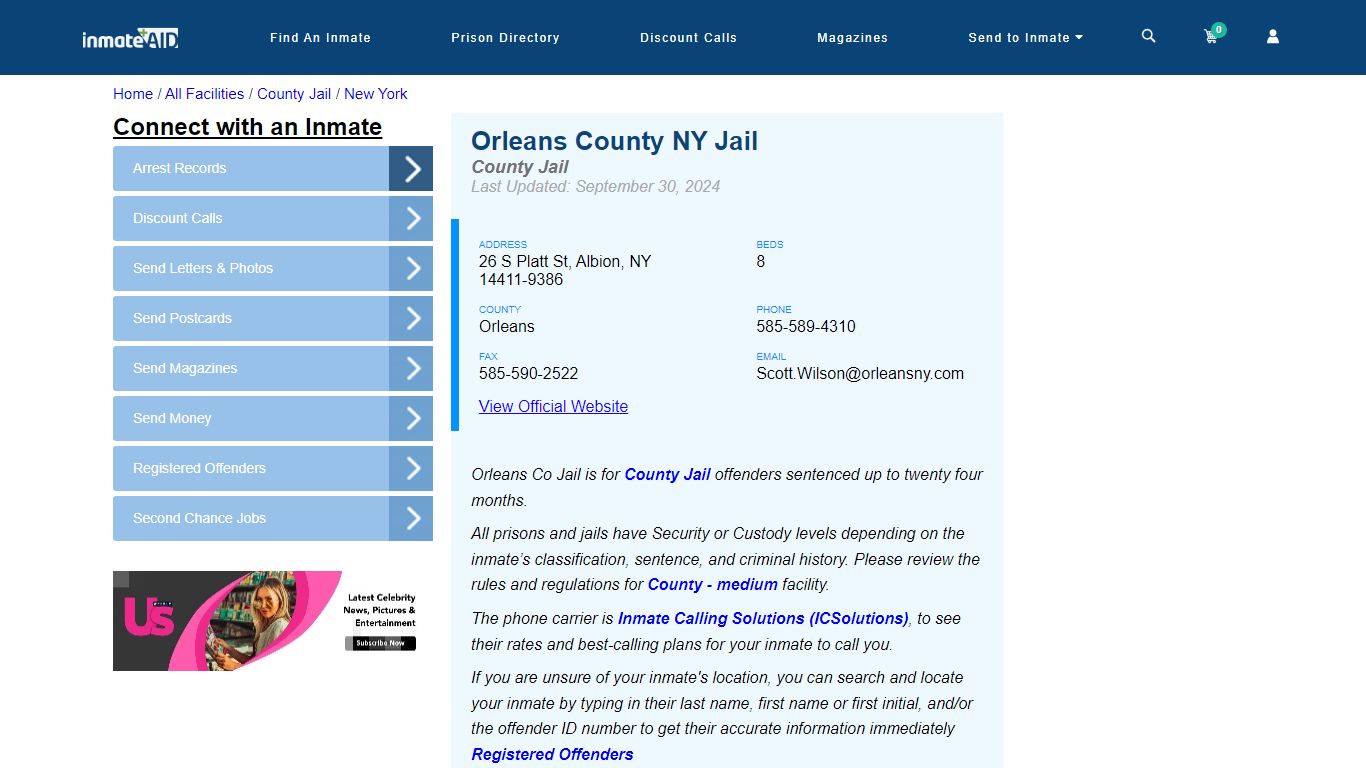 Orleans County NY Jail - Inmate Locator